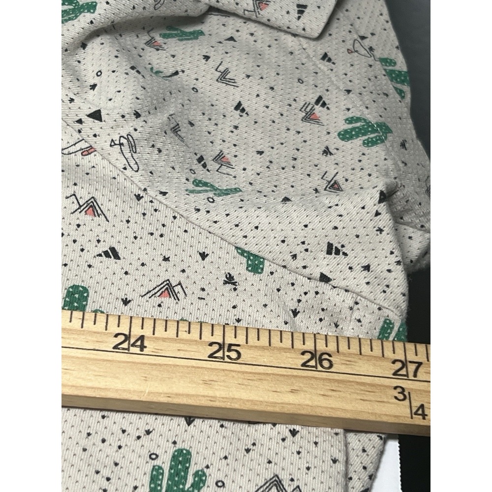 Adidas Adicross Short Sleeve Shirt Mens 2XL Tan AOP Cactus Aztec Golf Coastal - Picture 7 of 12